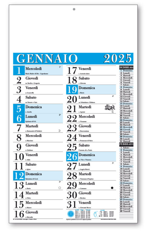 calendario 107 azzurro