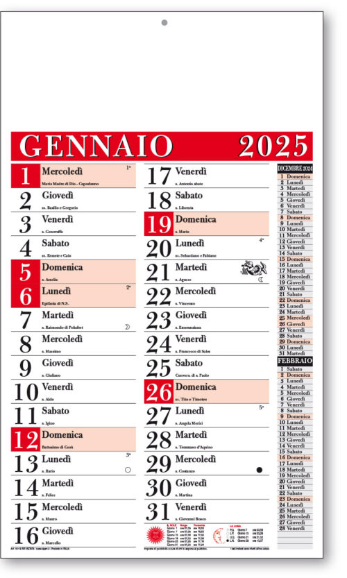 calendario olandese 107 ros
