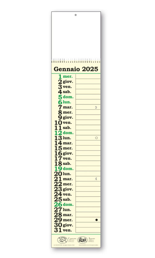 calendario olandese 109 verde