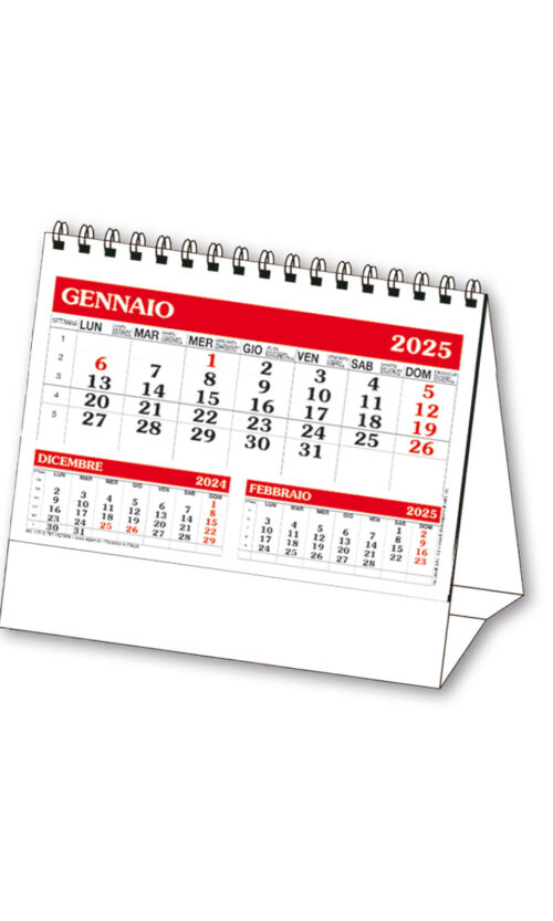 16 x 16 Calendario Da Tavolo BASIC ROSSO (X10)