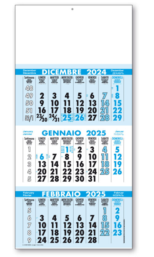 calendario trittico 137 azzurro