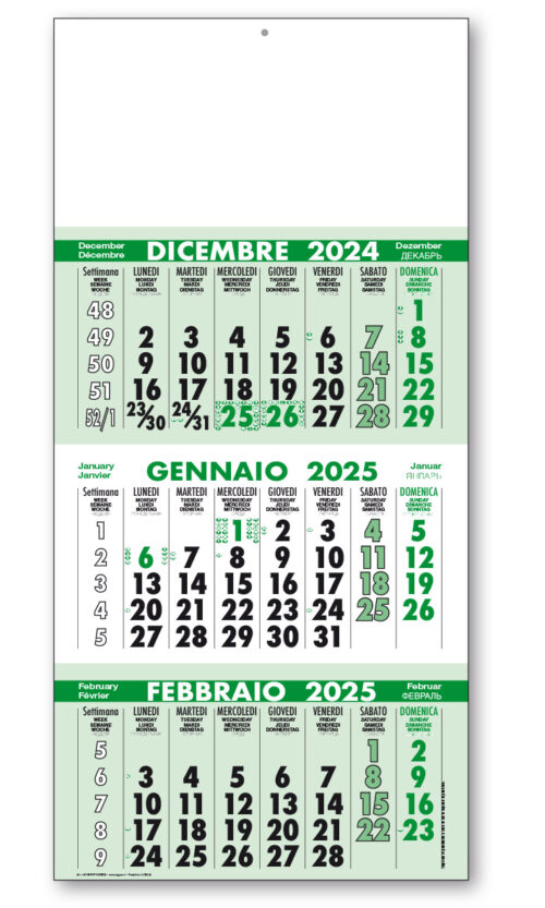 calendario trittico 137 verde