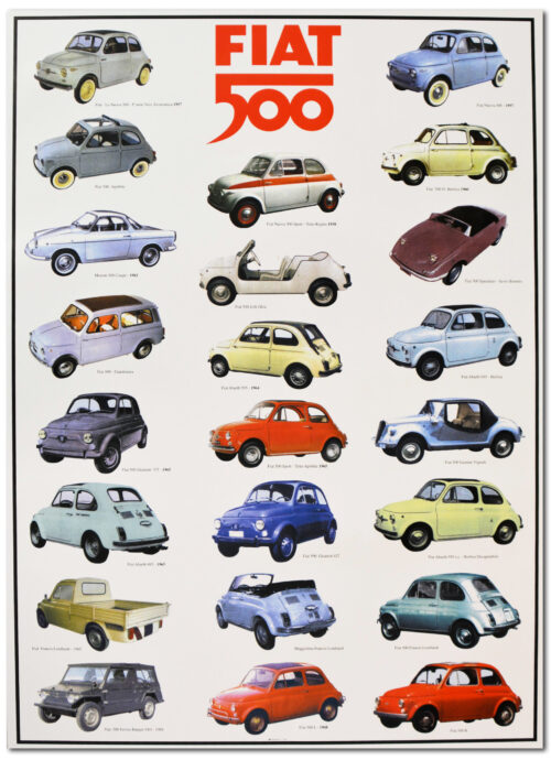 poster auto fiat 500