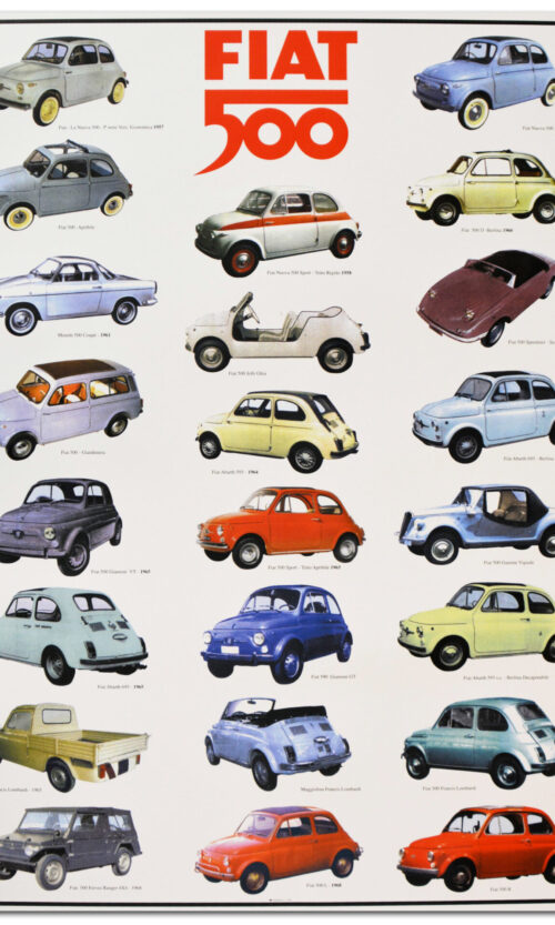 poster auto fiat 500