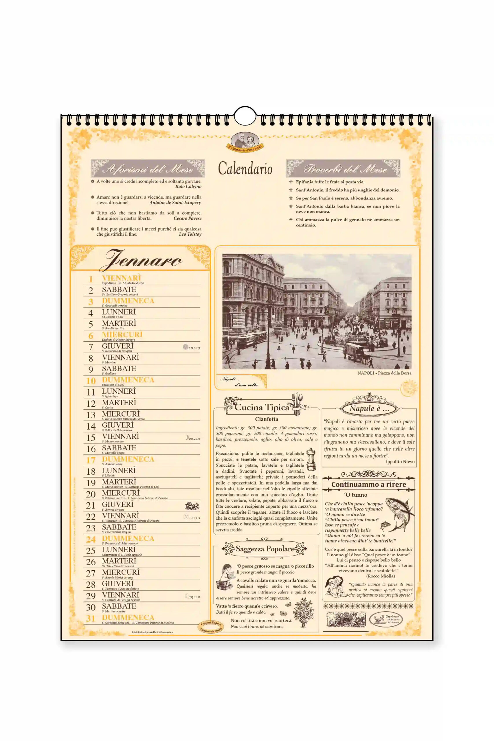 calendario dialetto napoli