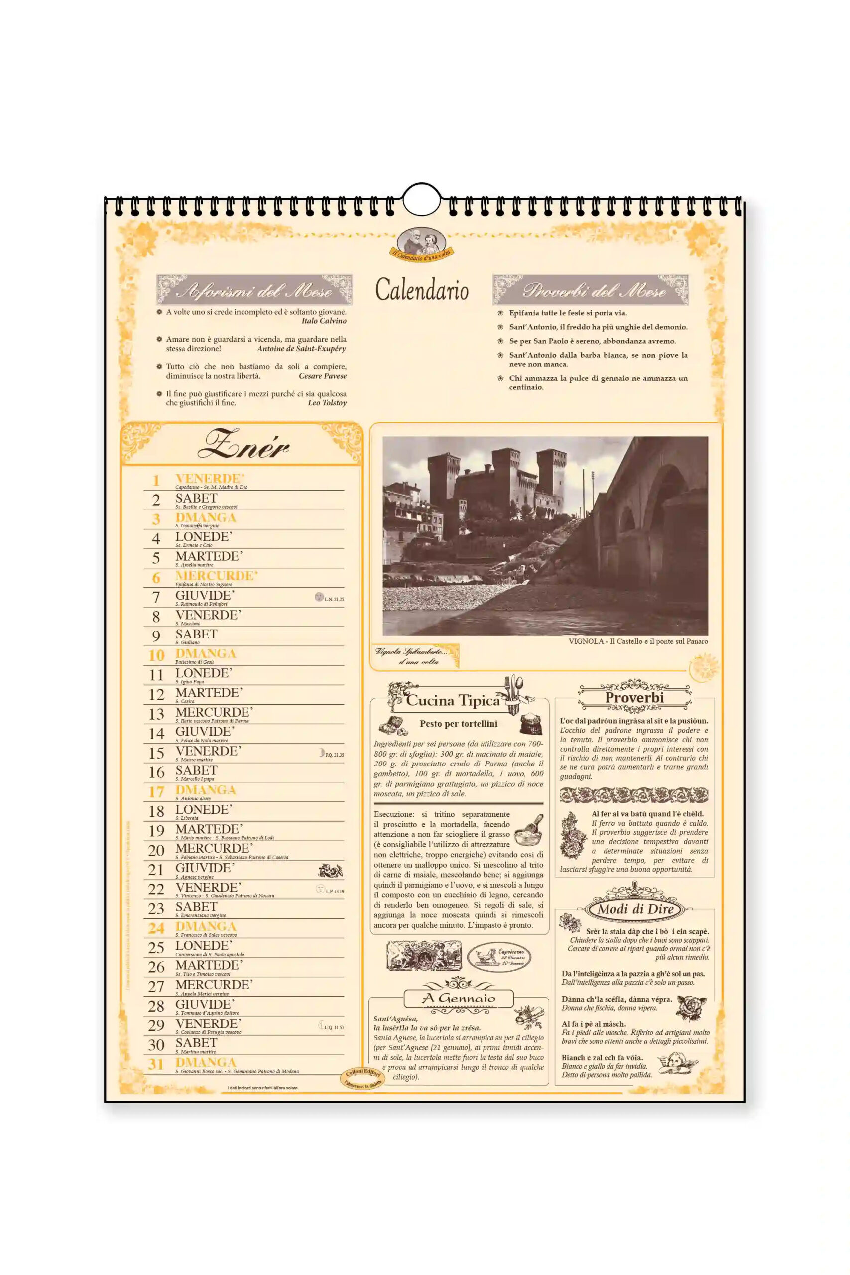calendario dialetto vignola spilamberto
