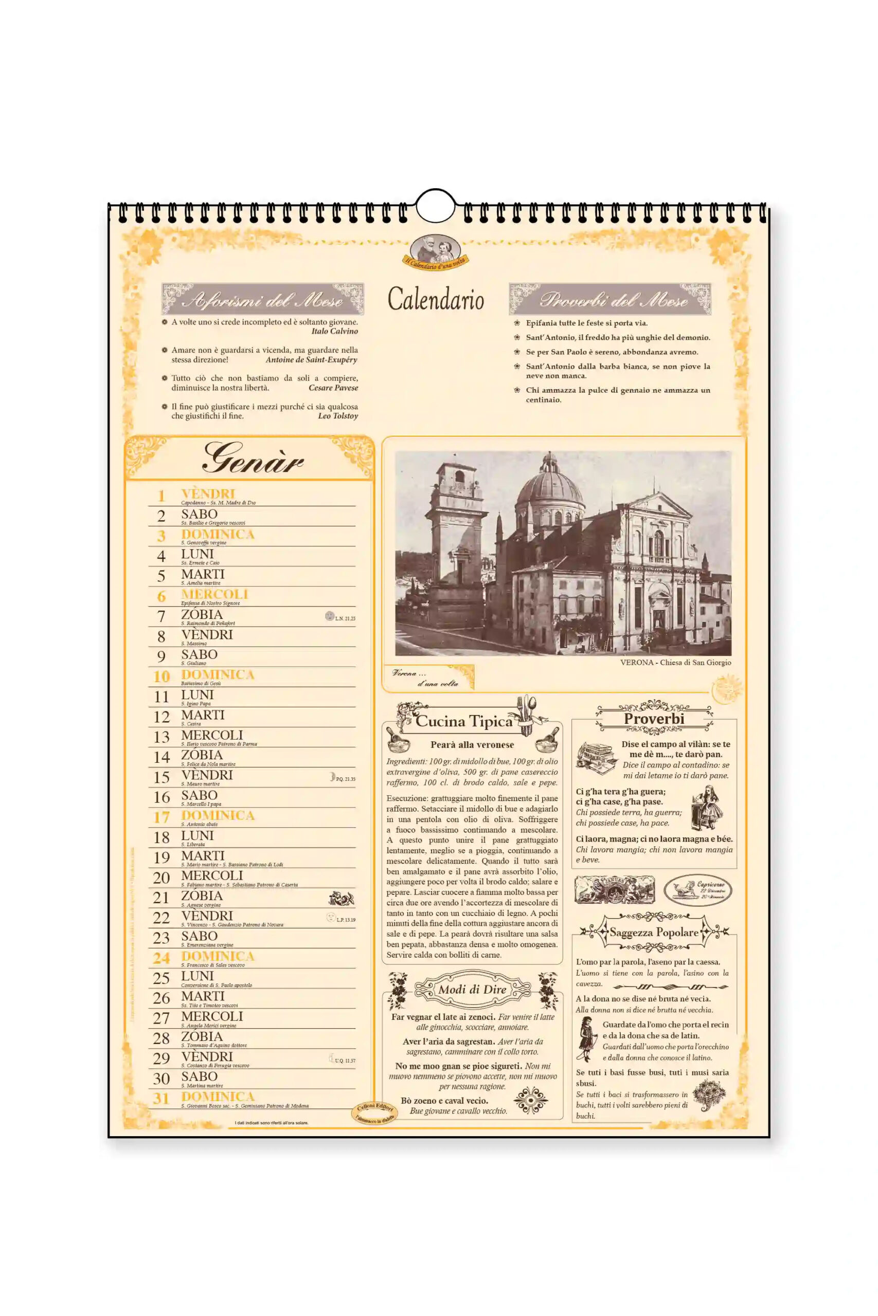 calendario dialetto verona