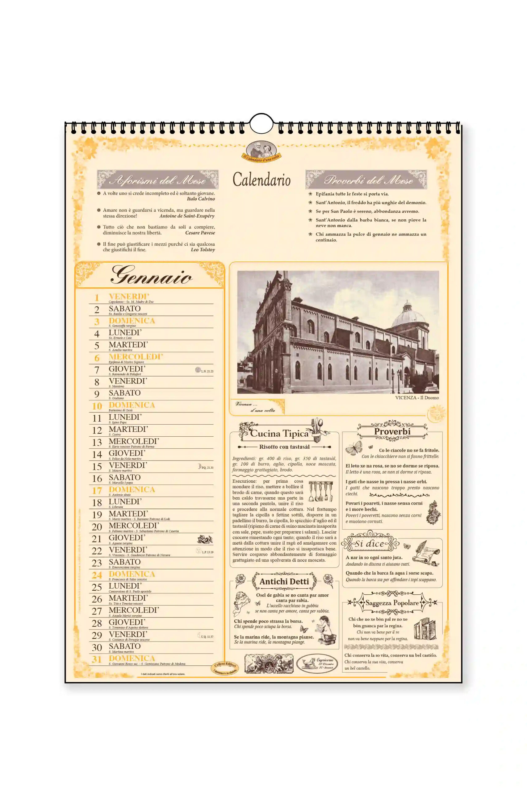 calendario dialetto vicenza