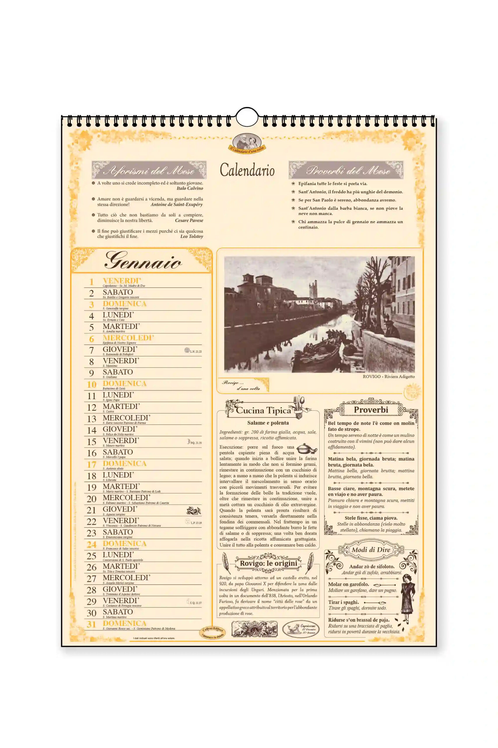 calendario dialetto rovigo