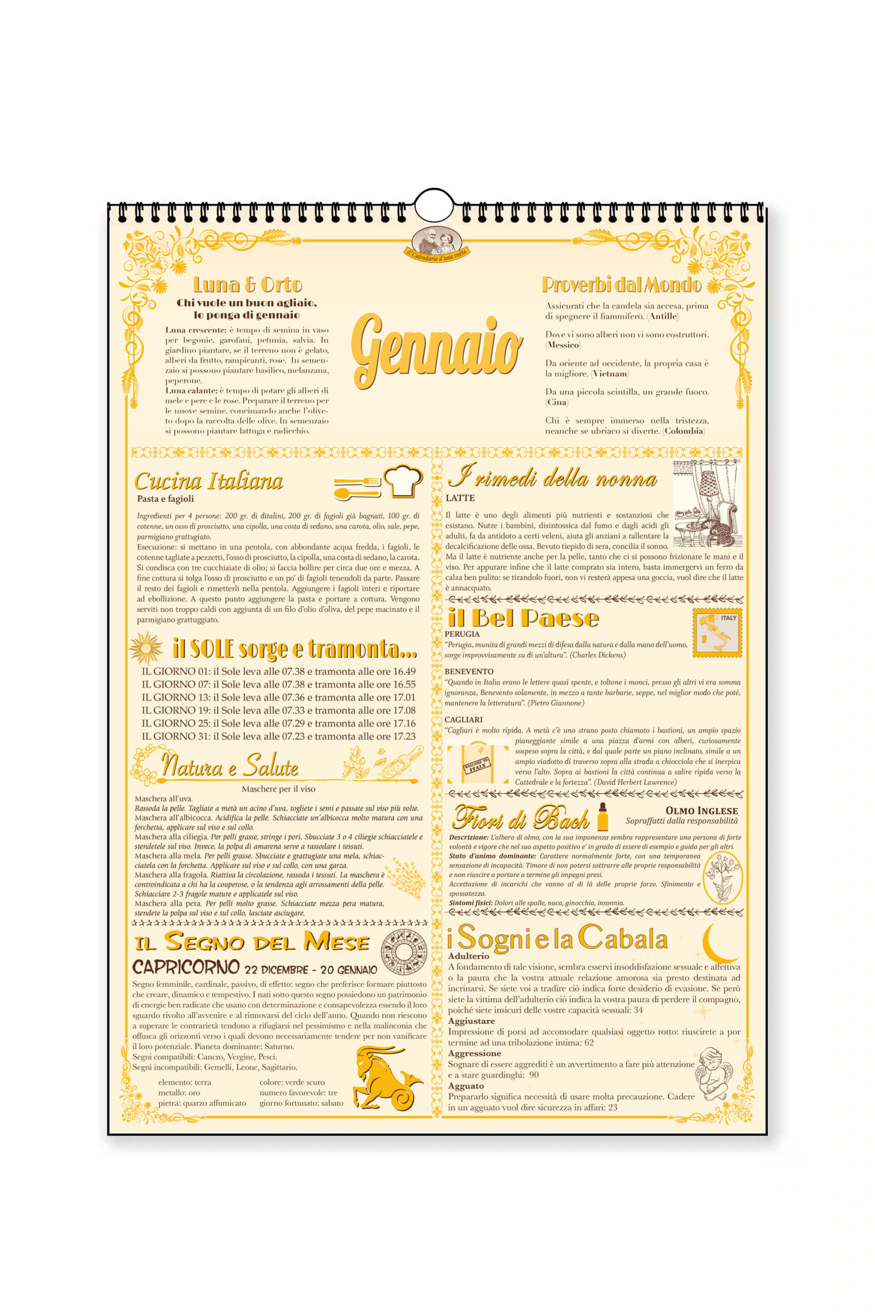 retro calendario dialetto