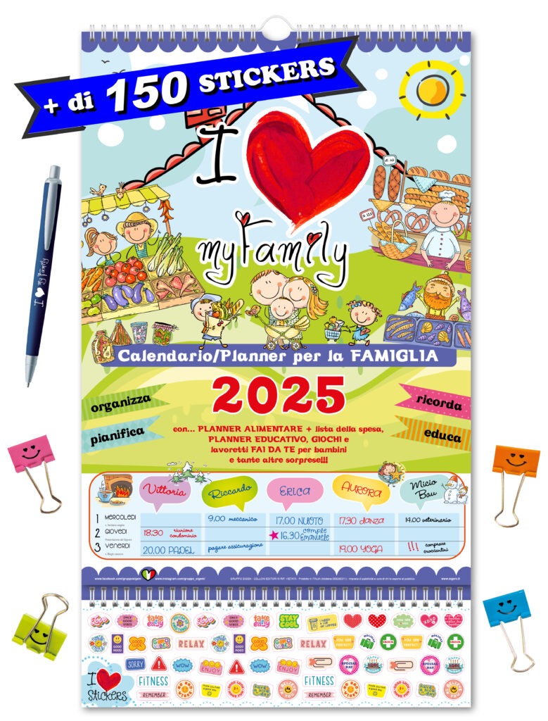 calendario IloveMyFamily planner per tutta la famiglia multipersona 2025