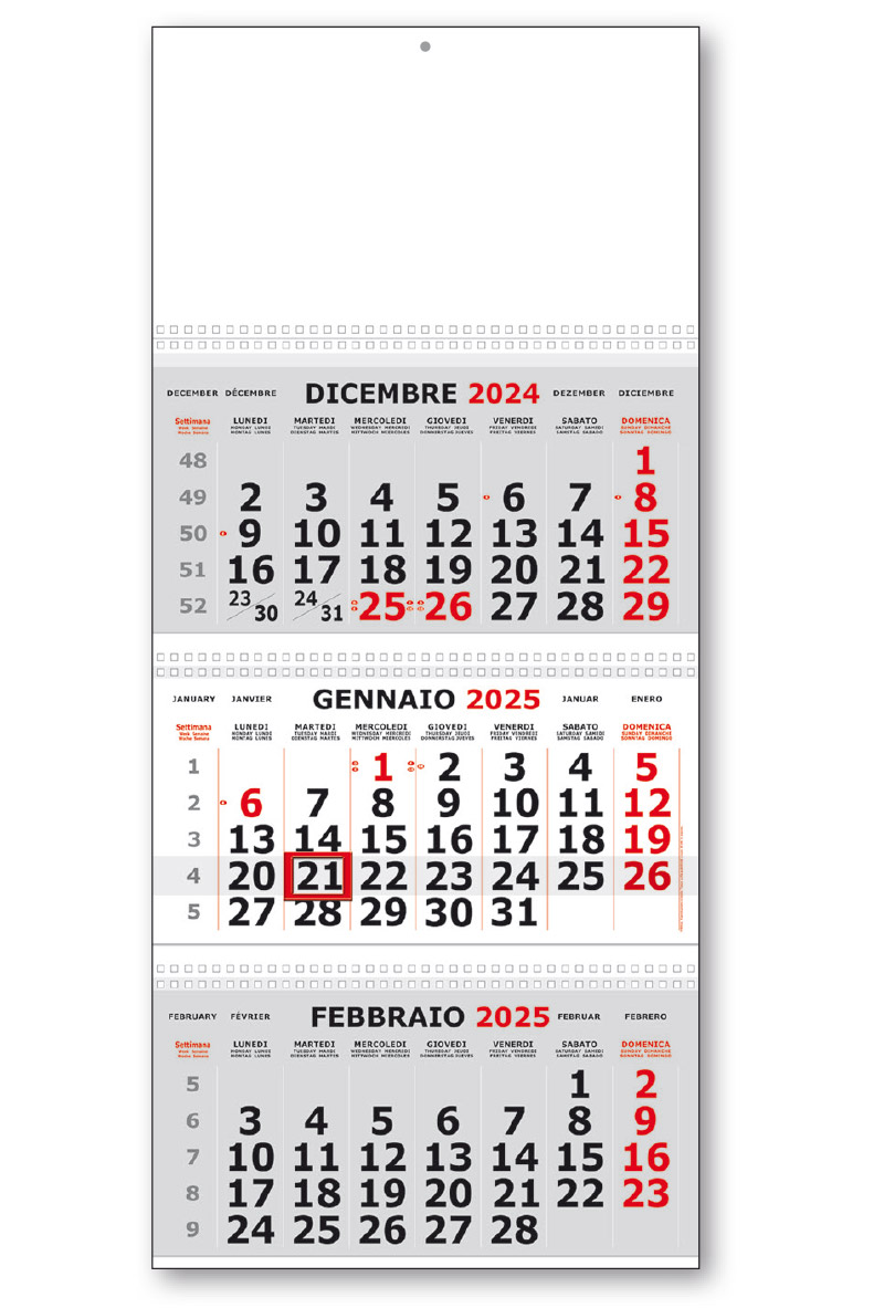 calendario olandese 129 grigio