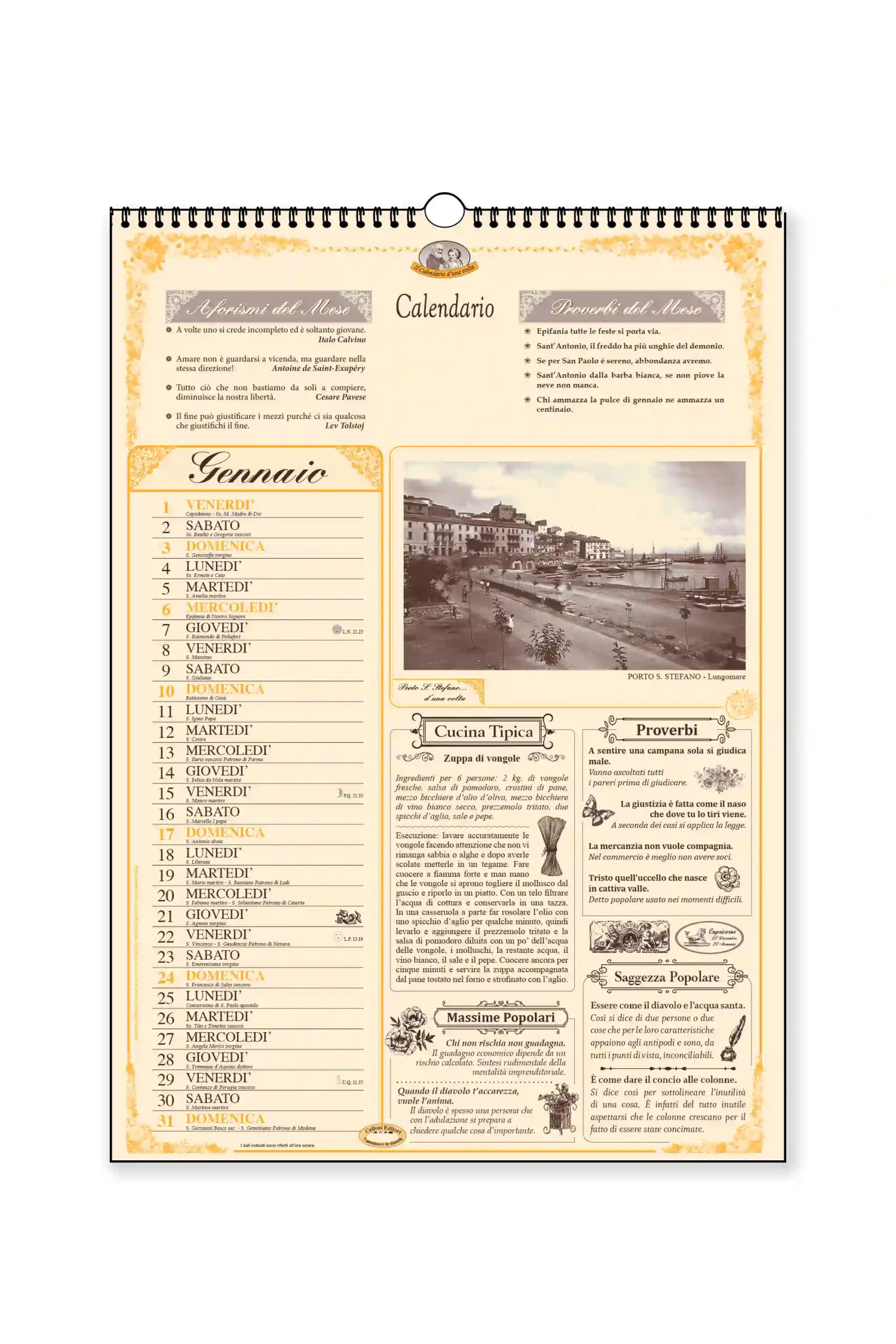 calendario dialetto porto santo stefano