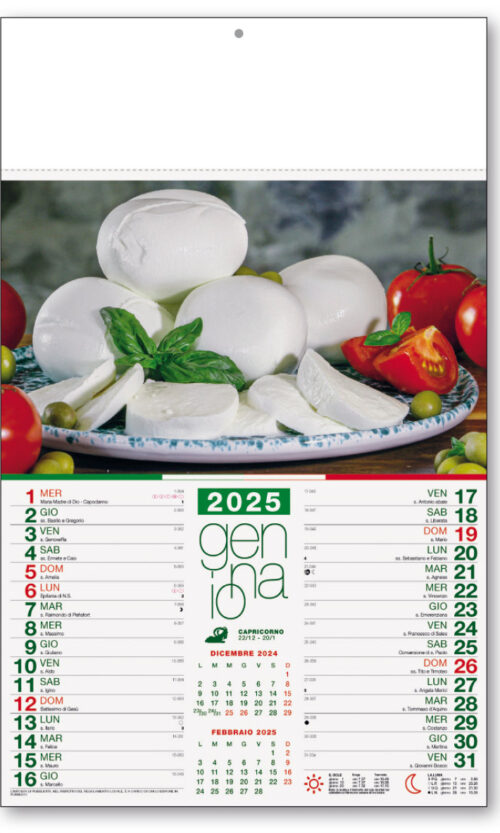 30 x 47 Calendario Illustrato Prodotti Tipici (X10)