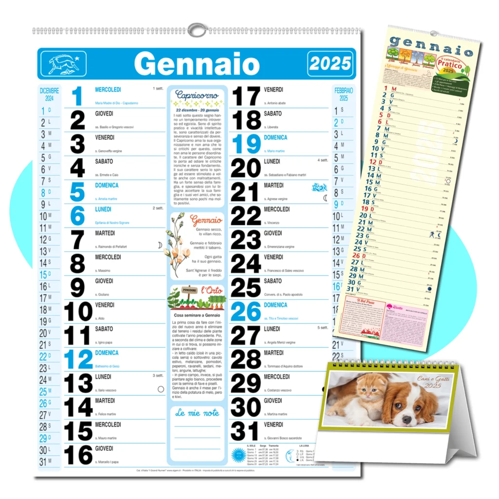 shop prodotti sigem.it calendari classici mensili, settimanali, giornalieri personalizzabili