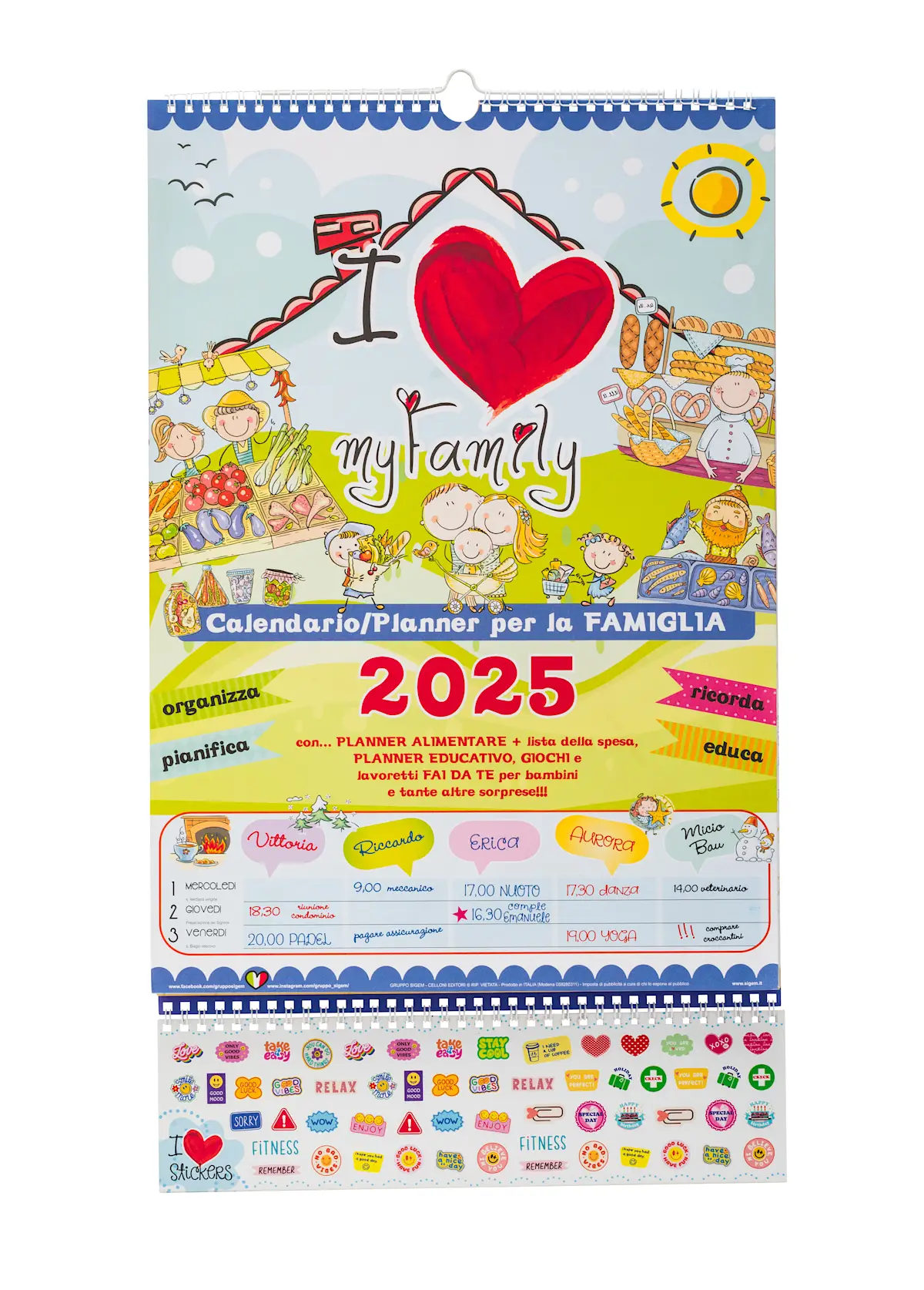 calendario IloveMyFamily planner per tutta la famiglia multipersona 2025