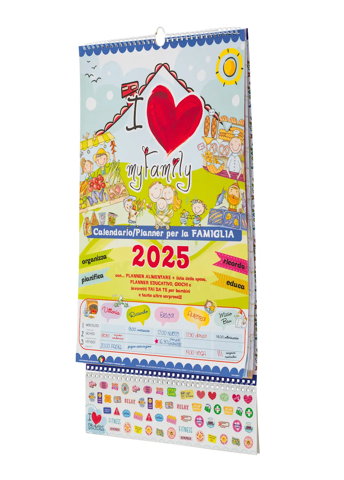 calendario IloveMyFamily planner per tutta la famiglia multipersona 2025