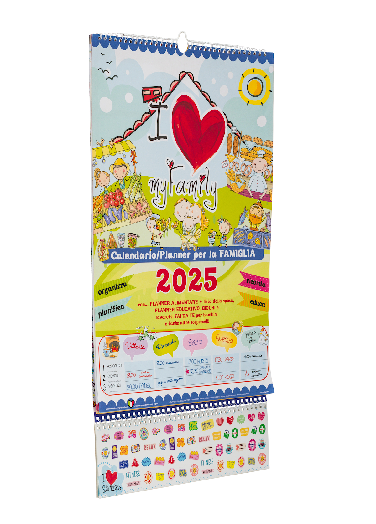 calendario IloveMyFamily planner per tutta la famiglia multipersona 2025