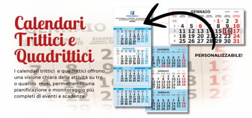 Calendari Trittici e Quadrittici