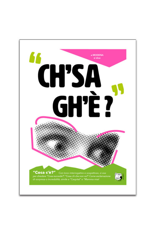 Poster “CH’SA GH’É?” – Dialetto Modenese