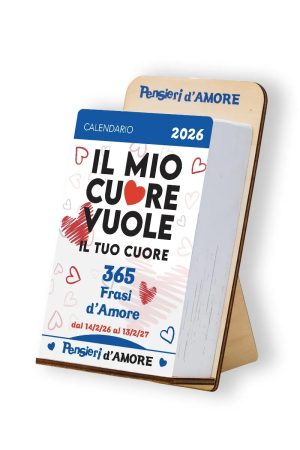 calendario frasi d’amore, calendario San Valentino, regalo romantico, calendario da tavolo amore, idee regalo coppia
